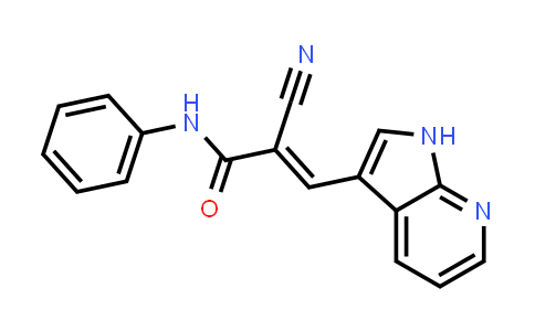 CAS No. 157561-97-2, 2-Propenamide, 2-cyano-N-phenyl-3-(1H-pyrrolo[2,3-b]pyridin-3-yl)-