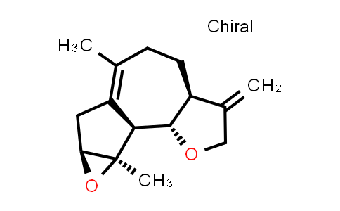 CAS No. 157751-04-7, (3aS,7aS,8aR,8bS,8cS)-6,8a-dimethyl-3-methylene-3,3a,4,5,7,7a,8b,8c-octahydrooxireno[2',3':2,3]azuleno[4,5-b]furan-