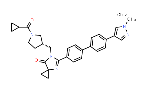 CAS No. 1579514-16-1, (R)-6-[[1-(Cyclopropylcarbonyl)pyrrolidin-3-yl]methyl]-5-[4'-(1-methyl-1H-pyrazol-4-yl)[1,1'-biphenyl]-4-yl]-4,6-diazaspiro[2.4]hept-4-en-7-one