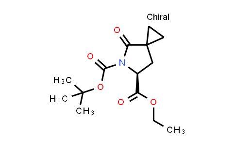 CAS No. 158196-41-9, 5-tert-Butyl 6-ethyl (6S)-4-oxo-5-azaspiro[2.4]heptane-5,6-dicarboxylate