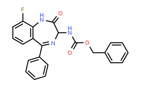 CAS No. 1584715-01-4, Carbamic acid, N-(9-fluoro-2,3-dihydro-2-oxo-5-phenyl-1H-1,4-benzodiazepin-3-yl)-, phenylmethyl ester