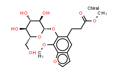 CAS No. 158500-59-5, 5-Benzofuranpropanoic acid, 6-(β-D-glucopyranosyloxy)-7-methoxy-, methyl ester