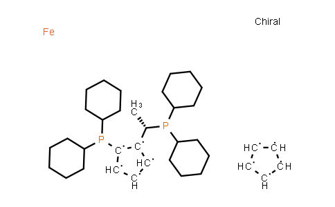 CAS No. 158923-07-0, (S)-(+)-1-[(R)-2-(Dicyclohexylphosphino)ferrocenyl]ethyldicyclohexylphosphine