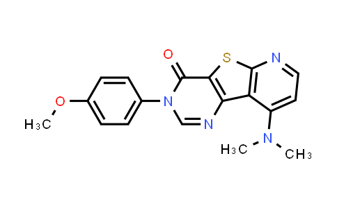 CAS No. 159583-16-1, Pyrido[3',​2':4,​5]​thieno[3,​2-​d]​pyrimidin-​4(3H)​-​one, 9-​(dimethylamino)​-​3-​(4-​methoxyphenyl)​-