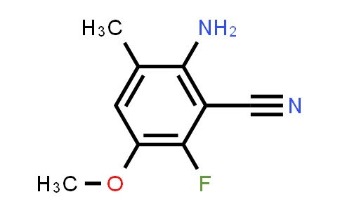 CAS No. 1596760-34-7, Benzonitrile, 2-amino-6-fluoro-5-methoxy-3-methyl-