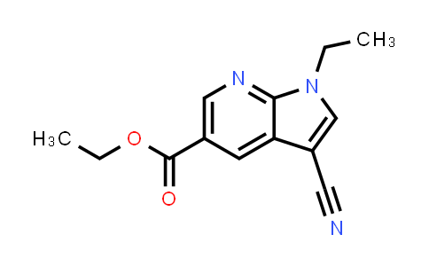 CAS No. 159831-38-6, 1H-Pyrrolo[2,3-b]pyridine-5-carboxylic acid, 3-cyano-1-ethyl-, ethyl ester