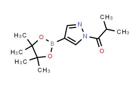 CAS No. 1605292-76-9, 2-Methyl-1-(4-(4,4,5,5-tetramethyl-1,3,2-dioxaborolan-2-yl)-1H-pyrazol-1-yl)propan-1-one