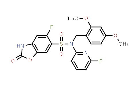 CAS No. 1607485-79-9, N-(2,4-Dimethoxybenzyl)-5-fluoro-N-(6-fluoropyridin-2-yl)-2-oxo-2,3-dihydrobenzo[d]oxazole-6-sulfonamide