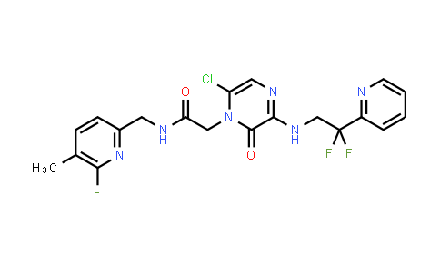 CAS No. 1609065-11-3, 2-(6-Chloro-3-((2,2-difluoro-2-(pyridin-2-yl)ethyl)amino)-2-oxopyrazin-1(2H)-yl)-N-((6-fluoro-5-methylpyridin-2-yl)methyl)acetamide