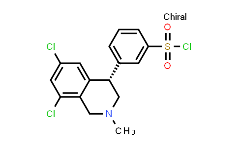 CAS No. 1610028-57-3, 3-[(4S)-6,8-Dichloro-2-methyl-1,2,3,4-tetrahydroisoquinolin-4-yl]benzene-1-sulfonyl chloride