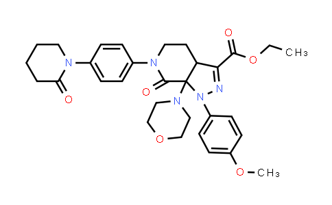 CAS No. 1619934-76-7, Ethyl 1-(4-methoxyphenyl)-7a-morpholino-7-oxo-6-(4-(2-oxopiperidin-1-yl)phenyl)-3a,4,5,6,7,7a-hexahydro-1H-pyrazolo[3,4-c]pyridine-3-carboxylate