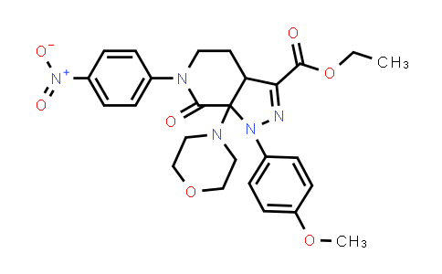 CAS No. 1620386-62-0, Ethyl 1-(4-methoxyphenyl)-7a-morpholino-6-(4-nitrophenyl)-7-oxo-3a,4,5,6,7,7a-hexahydro-1H-pyrazolo[3,4-c]pyridine-3-carboxylate