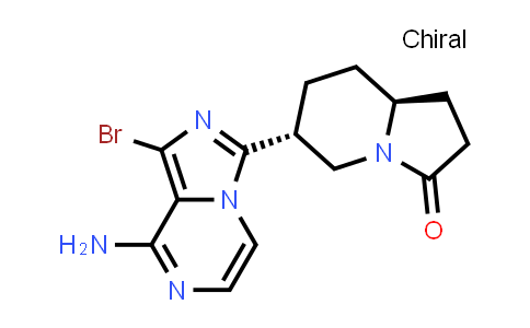 CAS No. 1620675-62-8, (6R,8aS)-6-(8-amino-1-bromoimidazo[1,5-a]pyrazin-3-yl)hexahydroindolizin-3(2H)-one