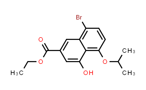 CAS No. 162147-17-3, 2-Naphthalenecarboxylic acid, 8-bromo-4-hydroxy-5-(1-methylethoxy)-, ethyl ester