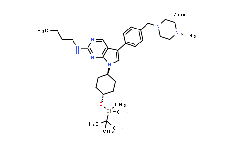 CAS No. 1621619-14-4, N-Butyl-7-[trans-4-[[(1,1-dimethylethyl)dimethylsilyl]oxy]cyclohexyl]-5-[4-[(4-methyl-1-piperazinyl)methyl]phenyl]-7H-pyrrolo[2,3-d]pyrimidin-2-amine