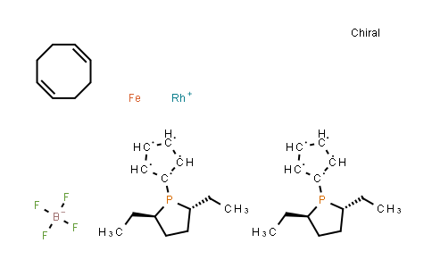 CAS No. 162412-90-0, 1,1-Bis((2R,5R)-2,5-diethylphospholano)ferrocene(cyclooctadiene)rhodium(I)
