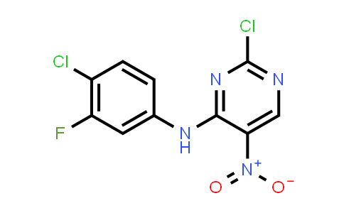 CAS No. 1625680-32-1, 2-Chloro-N-(4-chloro-3-fluorophenyl)-5-nitro-4-pyrimidinamine