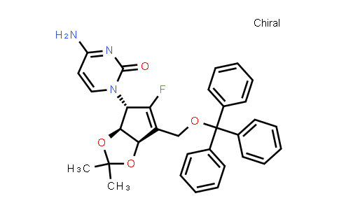 CAS No. 1626369-36-5, 2(1H)-Pyrimidinone, 4-amino-1-[(3aS,4S,6aR)-5-fluoro-3a,6a-dihydro-2,2-dimethyl-6-[(triphenylmethoxy)methyl]-4H-cyclopenta-1,3-dioxol-4-yl]-