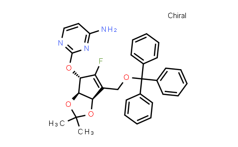 CAS No. 1626369-38-7, 4-Pyrimidinamine, 2-[[(3aR,4S,6aR)-5-fluoro-3a,6a-dihydro-2,2-dimethyl-6-[(triphenylmethoxy)methyl]-4H-cyclopenta-1,3-dioxol-4-yl]oxy]-