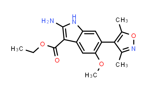CAS No. 1627721-54-3, Ethyl 2-amino-6-(3,5-dimethylisoxazol-4-yl)-5-methoxy-1H-indole-3-carboxylate