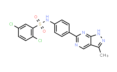 CAS No. 1628048-15-6, Benzenesulfonamide, 2,5-dichloro-N-[4-(3-methyl-1H-pyrazolo[3,4-d]pyrimidin-6-yl)phenyl]-