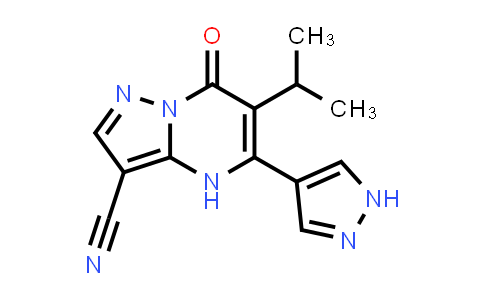 CAS No. 1628207-89-5, 4,7-Dihydro-6-(1-methylethyl)-7-oxo-5-(1H-pyrazol-4-yl)pyrazolo[1,5-a]pyrimidine-3-carbonitrile