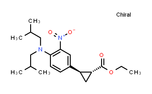 CAS No. 1629125-69-4, Cyclopropanecarboxylic acid, 2-[4-[bis(2-methylpropyl)amino]-3-nitrophenyl]-, ethyl ester, (1R,2R)-rel-