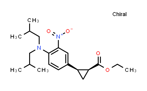 CAS No. 1629125-74-1, Cyclopropanecarboxylic acid, 2-[4-[bis(2-methylpropyl)amino]-3-nitrophenyl]-, ethyl ester, (1S,2R)-