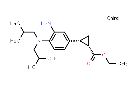 CAS No. 1629125-75-2, Cyclopropanecarboxylic acid, 2-[3-amino-4-[bis(2-methylpropyl)amino]phenyl]-, ethyl ester, (1S,2R)-