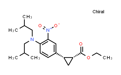 CAS No. 1629127-21-4, Cyclopropanecarboxylic acid, 2-[4-[bis(2-methylpropyl)amino]-3-nitrophenyl]-, ethyl ester, (1R,2S)-