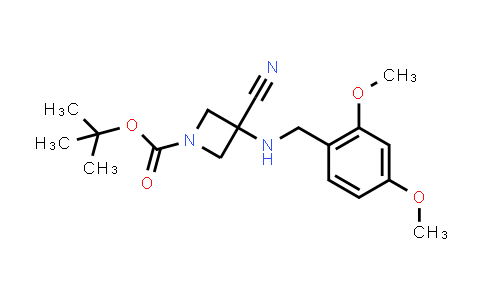 CAS No. 1629579-52-7, 1-Azetidinecarboxylic acid, 3-cyano-3-[[(2,4-dimethoxyphenyl)methyl]amino]-, 1,1-dimethylethyl ester