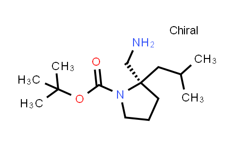 CAS No. 1630815-58-5, tert-Butyl (2R)-2-(aminomethyl)-2-(2-methylpropyl)pyrrolidine-1-carboxylate
