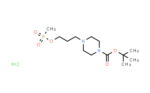 CAS No. 1630906-98-7, tert-Butyl 4-[3-(methanesulfonyloxy)propyl]piperazine-1-carboxylate hydrochloride