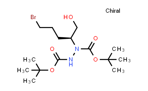 CAS No. 1633022-16-8, (S)-Di-tert-butyl 1-(5-bromo-1-hydroxypentan-2-yl)hydrazine-1,2-dicarboxylate