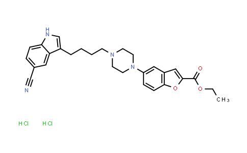 CAS No. 163521-09-3, Ethyl 5-(4-(4-(5-cyano-1H-indol-3-yl)butyl)piperazin-1-yl)benzofuran-2-carboxylate (dihydrochloride)