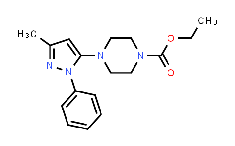 CAS No. 1637223-69-8, Ethyl 4-(3-methyl-1-phenyl-1H-pyrazol-5-yl)piperazine-1-carboxylate