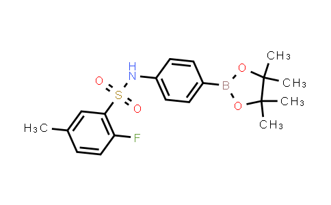 CAS No. 1637249-16-1, 2-Fluoro-5-methyl-N-(4-(4,4,5,5-tetramethyl-1,3,2-dioxaborolan-2-yl)phenyl)benzenesulfonamide