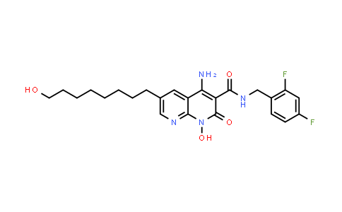 CAS No. 1638504-51-4, 4-Amino-N-[(2,4-difluorophenyl)methyl]-1,2-dihydro-1-hydroxy-6-(8-hydroxyoctyl)-2-oxo-1,8-naphthyridine-3-carboxamide