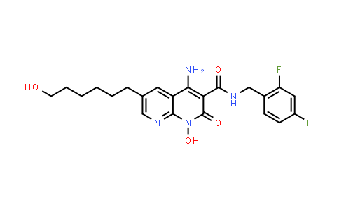 CAS No. 1638504-52-5, 4-Amino-N-[(2,4-difluorophenyl)methyl]-1,2-dihydro-1-hydroxy-6-(6-hydroxyhexyl)-2-oxo-1,8-naphthyridine-3-carboxamide