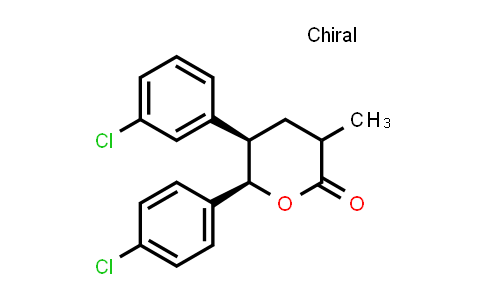 CAS No. 1638508-98-1, 2H-Pyran-2-one, 5-(3-chlorophenyl)-6-(4-chlorophenyl)tetrahydro-3-methyl-, (5R,6R)-