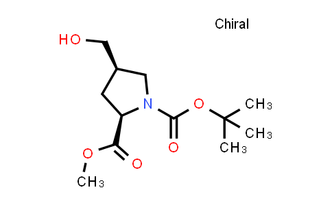 CAS No. 1638744-99-6, 1-tert-Butyl 2-methyl (2R,4R)-4-(hydroxymethyl)pyrrolidine-1,2-dicarboxylate