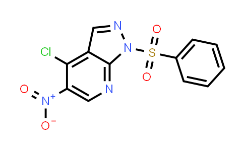 CAS No. 1638760-12-9, 4-Chloro-5-nitro-1-(phenylsulfonyl)-1H-pyrazolo[3,4-b]pyridine