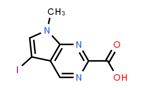 CAS No. 1638760-45-8, 5-Iodo-7-methyl-7H-pyrrolo[2,3-d]pyrimidine-2-carboxylic acid