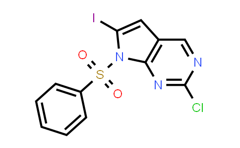 CAS No. 1638760-67-4, 7-(Benzenesulfonyl)-2-chloro-6-iodo-7H-pyrrolo[2,3-d]pyrimidine