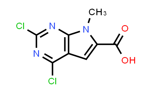 CAS No. 1638760-84-5, 2,4-Dichloro-7-methyl-7H-pyrrolo[2,3-d]pyrimidine-6-carboxylic acid