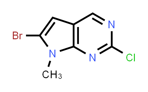 CAS No. 1638766-89-8, 6-Bromo-2-chloro-7-methyl-7H-pyrrolo[2,3-d]pyrimidine