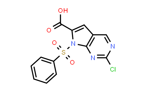 CAS No. 1638767-43-7, 7-(Benzenesulfonyl)-2-chloro-7H-pyrrolo[2,3-d]pyrimidine-6-carboxylic acid