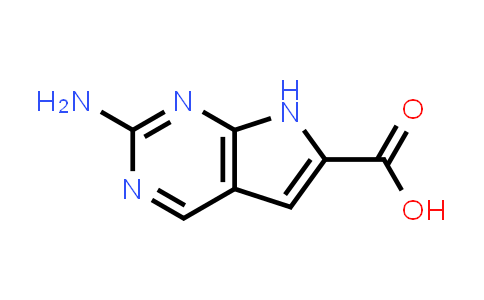 CAS No. 1638767-51-7, 2-Amino-7H-pyrrolo[2,3-d]pyrimidine-6-carboxylic acid