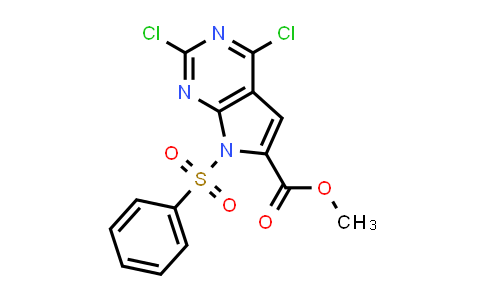 CAS No. 1638767-60-8, Methyl 7-(benzenesulfonyl)-2,4-dichloro-7H-pyrrolo[2,3-d]pyrimidine-6-carboxylate