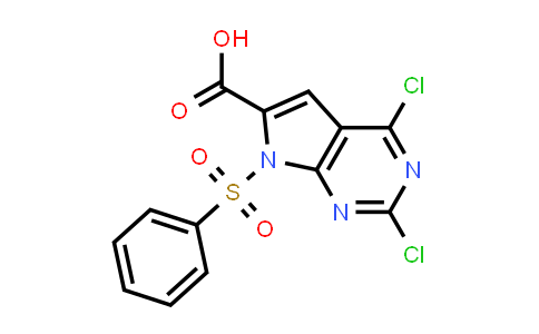 CAS No. 1638768-44-1, 7-(Benzenesulfonyl)-2,4-dichloro-7H-pyrrolo[2,3-d]pyrimidine-6-carboxylic acid